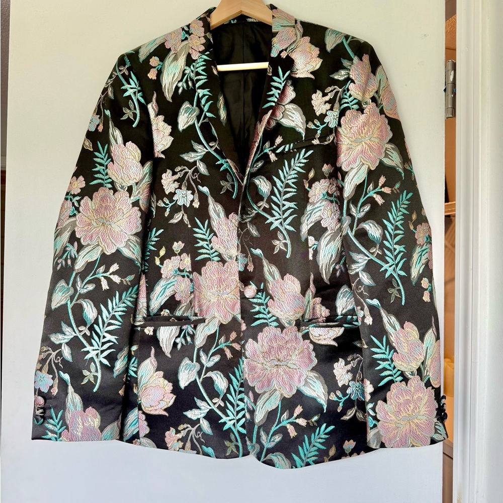 ASOS Floral Jacquard Blazer Mens 36 Short - Picture 5 of 5